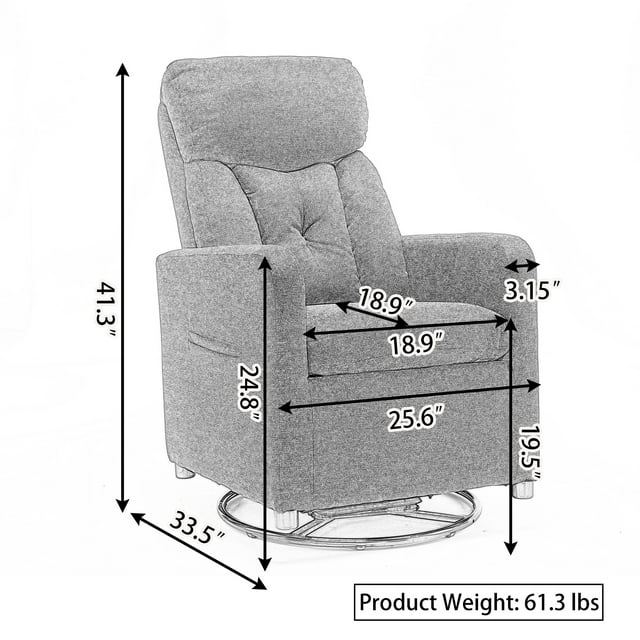 Muumblus Teddy Swivel Rocking Chair for Baby Nursery, Tall Back Glider Rocker with Pocket, White