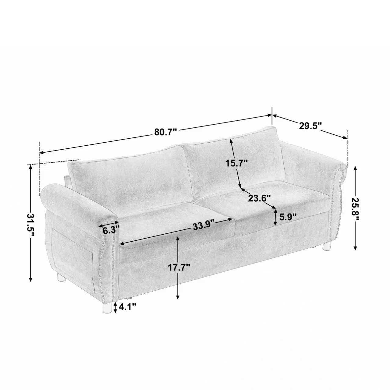 Muumblus Queen Size Sleeper Couch Bed with Memory Foam Mattress, 2-in-1 Convertible Pull Out Sofa Beds for Living Room, Bedroom