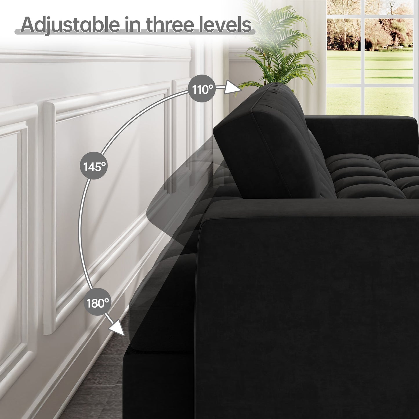 Muumblus 84" Queen Size Convertible Sectional Sleeper Sofa with Storage, Adjustable Backrest, Reversible L-Shaped Pull Out Couch Bed for Living Room, Guest Room