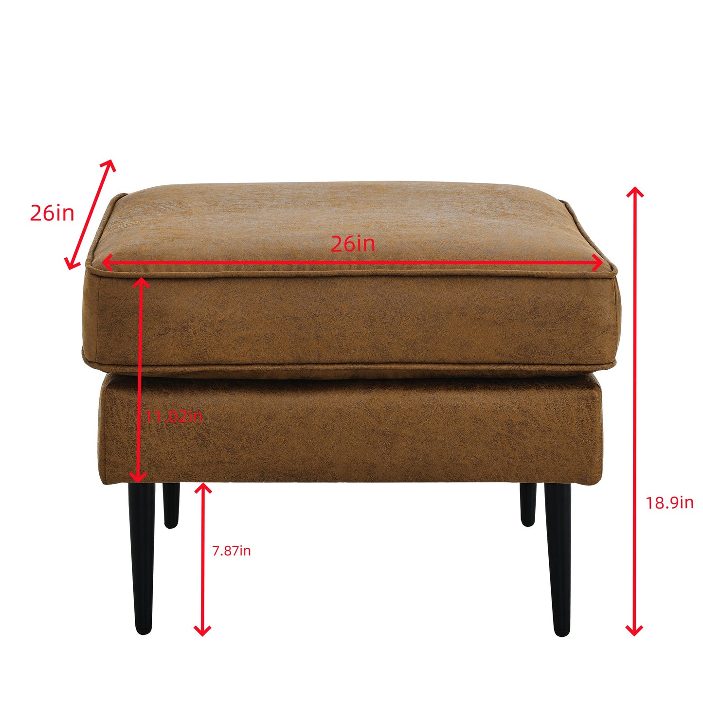 Muumblus Accent Chair with Ottoman, Upholstered Lounge Chiar in Brown Faux Leather