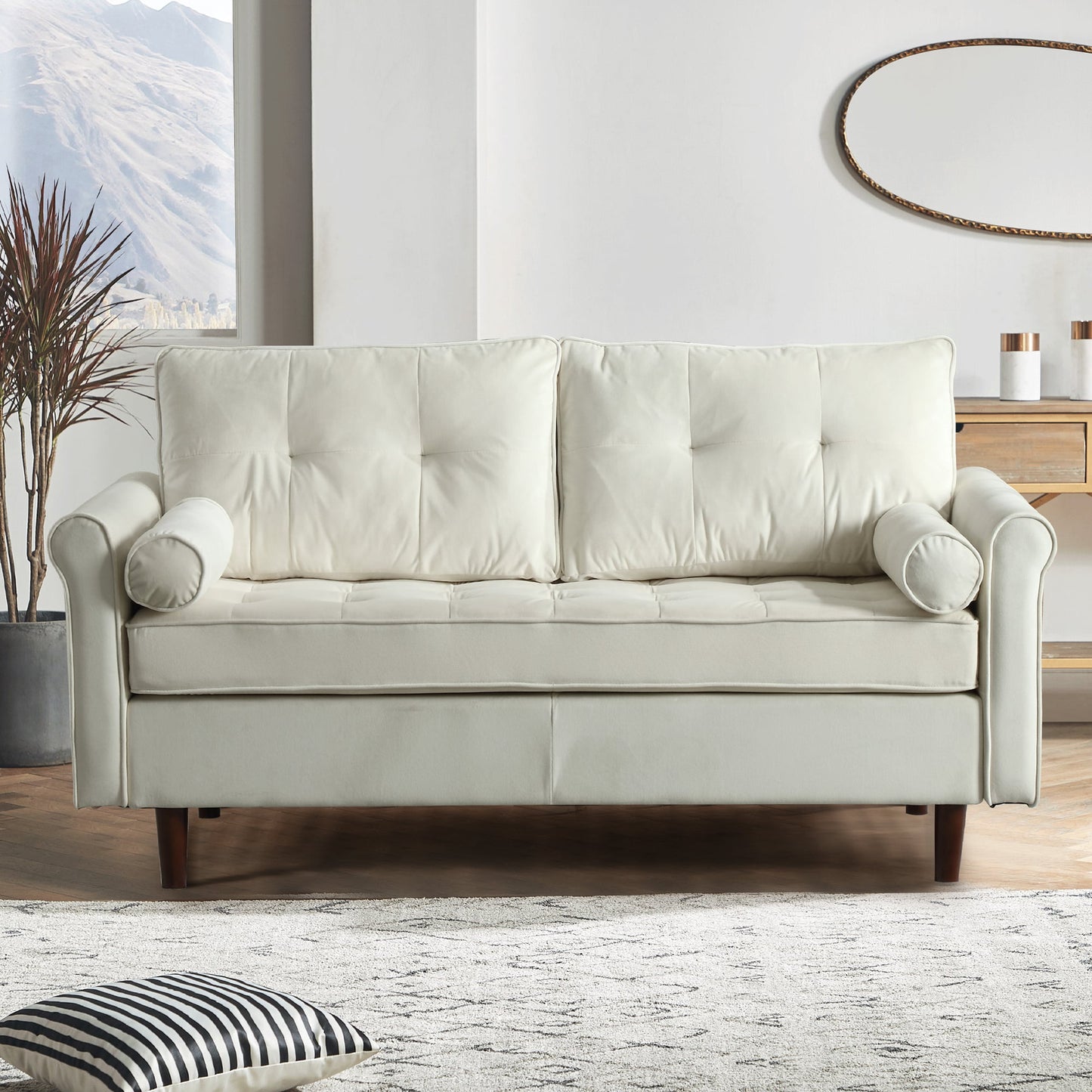Muumblus 62" Modern Velvet Loveseat