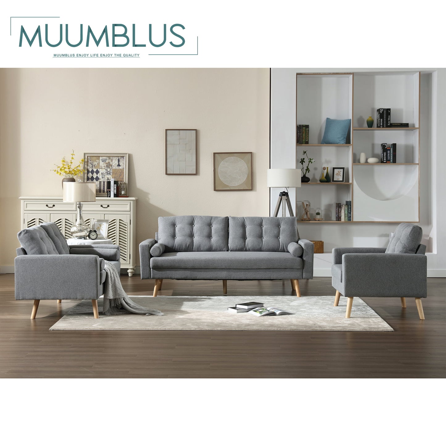 Muumblus Modern Upholstery  Living Room Set