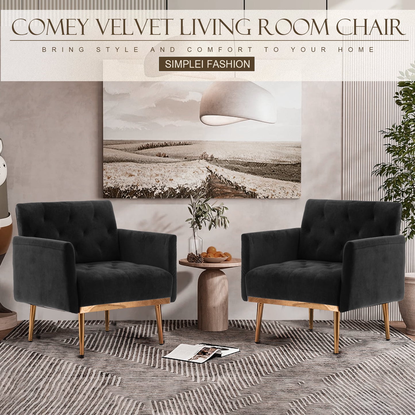 Deolme Modern Accent Chair, Upholstered Single Sofa Chair Sherpa Arm Chair for Living Room