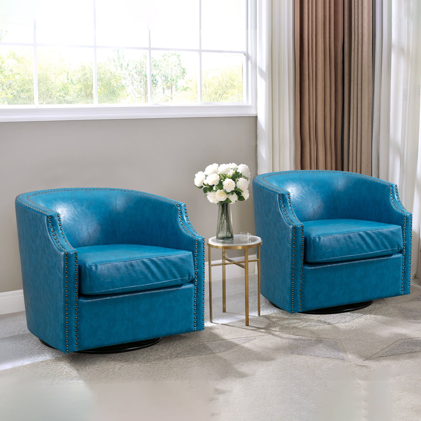 Muumblus Swivel Barrel Accent Chair, Comfy Glider Rocker for Living Room & Nursery, Modern Barrel Accent Chair Armchair Sofa Chair