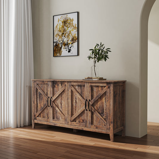 Muumblus 59" W Buffet Cabinet Sideboard Storage Cabinet with Adjustable Shelves for Living Room