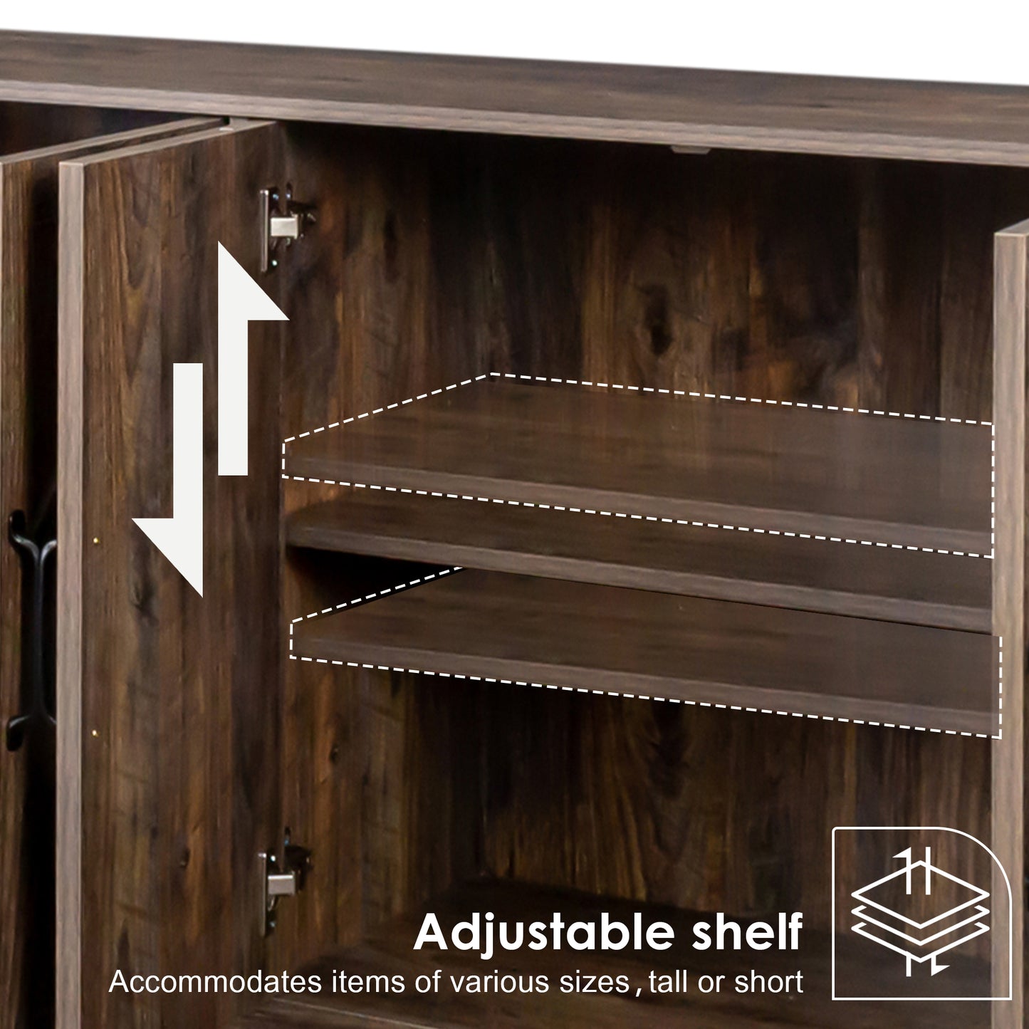 Muumblus 59" W Buffet Cabinet Sideboard Storage Cabinet with Adjustable Shelves for Living Room