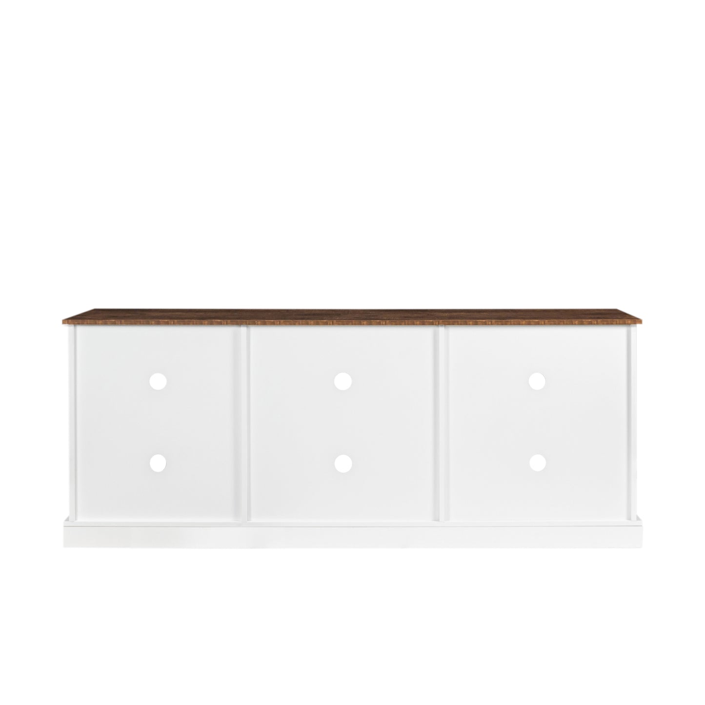 Muumblus Farmhouse Sliding Barn Door TV Stand, Wood TV Console for up to 80 TV, White